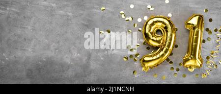 Premium Photo  Gold number 91 ninety one isolated white background shiny 3d  number made of gold 3d illustration