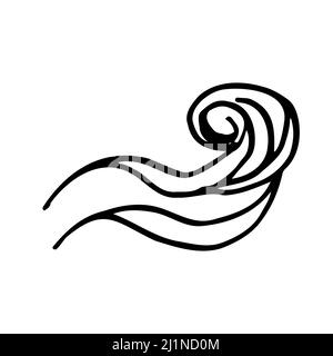 Ocean, sea waves vector illustration flat simple lines, icons, symbol Stock Vector