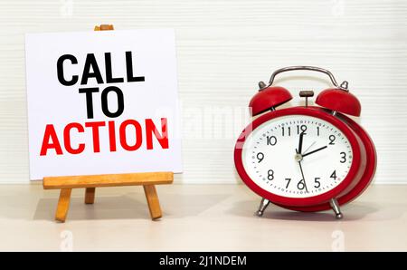 Writing note showing Call To Action. Business photo Stock Photo