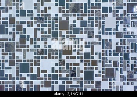 A blue background of multicolored and texture of tile surface Stock Photo