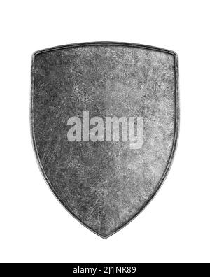 Old medieval shield isolated on white background Stock Photo