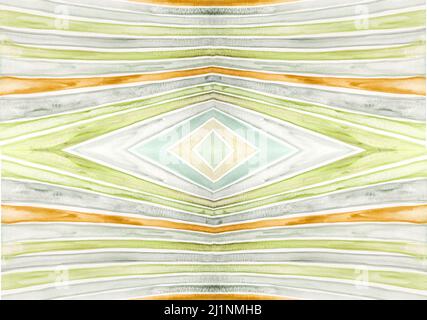 Watercolor striped creative texture. Artistic hand painted symmetrical colorful background. Soft overlay. Stock Photo