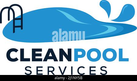 swimming pool logo design for pool service Stock Vector