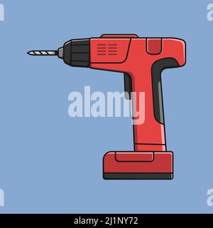 Electric screwdriver, tool, illustration, vector isolated Stock Vector