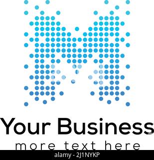 doted Letter m logo design Stock Vector