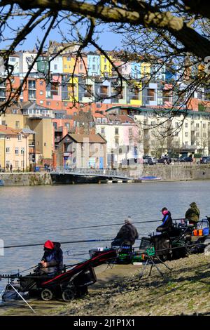 The colourful houses of Clifton Wood along the Harbourside Bristol UK Stock Photo