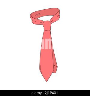 Vector cartoon illustration of necktie isolated on white background. Symbol of office dress code Stock Vector