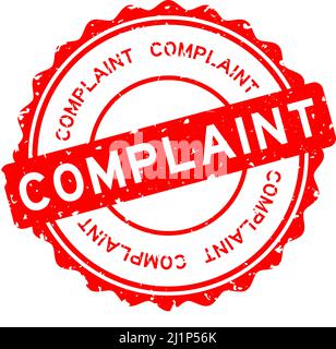 Grunge red complaint word round rubber seal stamp on white background Stock Vector