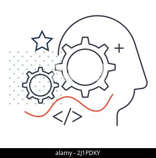 Igniting the Brain Working Process - Icon as EPS 10 File Stock Vector