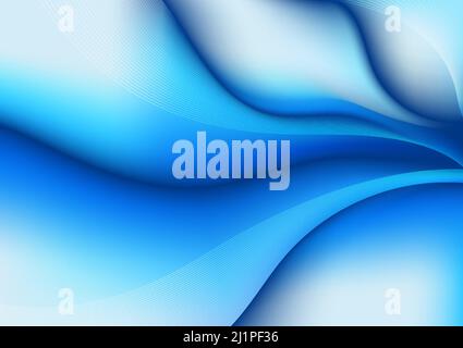 Abstract gradient blue mesh design decorative of wavy background. Well organized objects for usage. Illustration vector Stock Vector