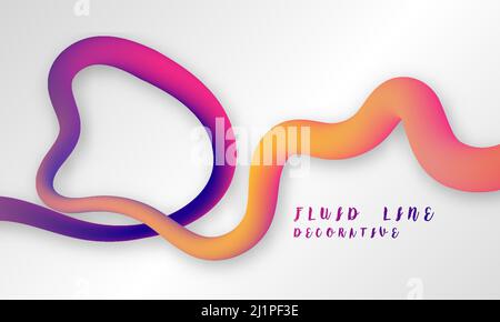 Abstract gradient fluid colorful stripe swirl line isolate object. Well organized file layer. Illustration vector Stock Vector