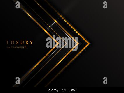 Abstract metallic luxury golden template design with black plate template. Design with glitters, well organized object for usage. Illustration vector Stock Vector