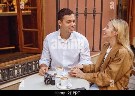 Smiling couple resting and having fun together Stock Photo