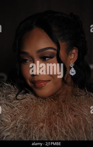 Jordyn Woods at the Green Gala, Petersen Museum, Los Angeles 3.26.2022,  photos by Nadja Sayej Stock Photo - Alamy