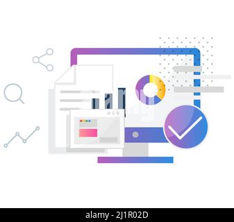 Data Analytics and Information Reporting - Icon as EPS 10 File Stock Vector