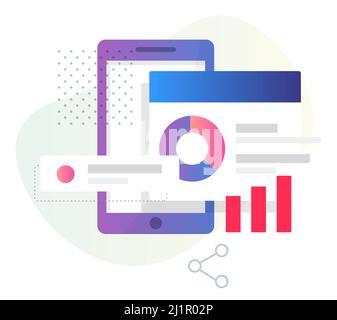 Data Analytics and Information Reporting - Icon as EPS 10 File Stock Vector