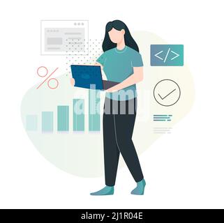 Software Development Process - Illustration as EPS 10 File Stock Vector
