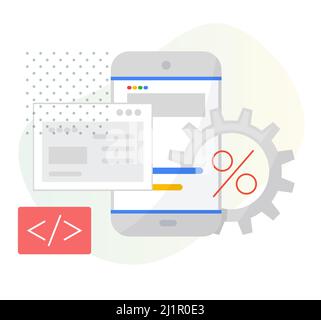Mobile Application Development Process - Illustration as EPS 10 File Stock Vector