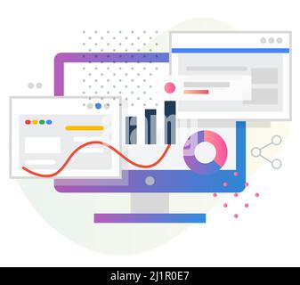 Data Analytics and Information Reporting - Icon as EPS 10 File Stock Vector