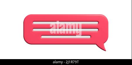Red speech bubble 3d isolated on white. 3d vector.  Stock Vector