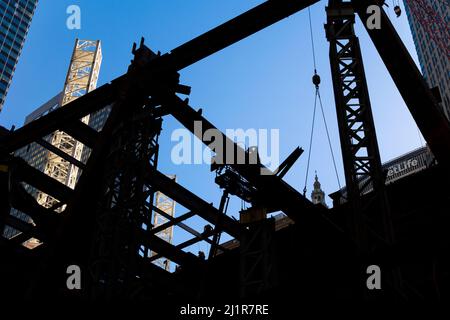 The replacement construction site of the new headquarter JP Morgan Chase NYC Stock Photo