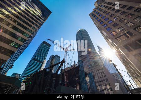 The replacement construction site of the new headquarter JP Morgan Chase NYC Stock Photo