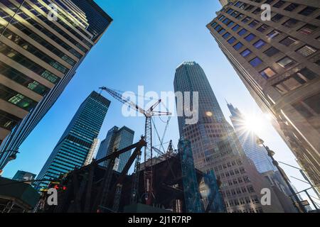 The replacement construction site of the new headquarter JP Morgan Chase NYC Stock Photo