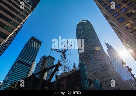 The replacement construction site of the new headquarter JP Morgan Chase NYC Stock Photo