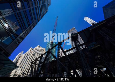 The replacement construction site of the new headquarter JP Morgan Chase NYC Stock Photo