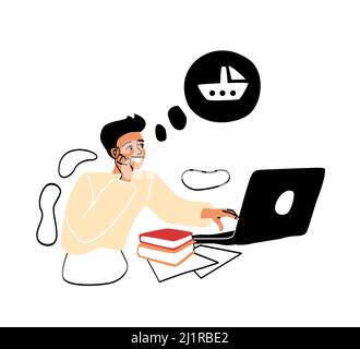Dreaming character abstract concept Stock Vector