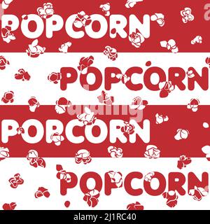 Seamless pattern with popcorn. Vector background. Stock Vector