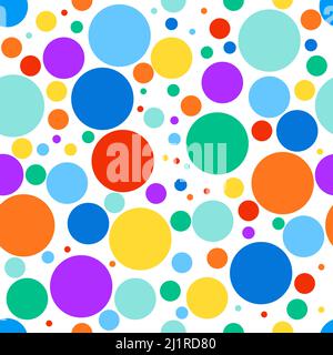 Bright circles in a colorful seamless repeat pattern - Vector Illustration Stock Vector