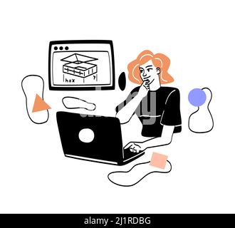 Creative worker abstract concept Stock Vector