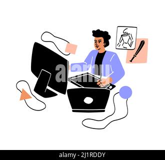 Creative worker concept Stock Vector
