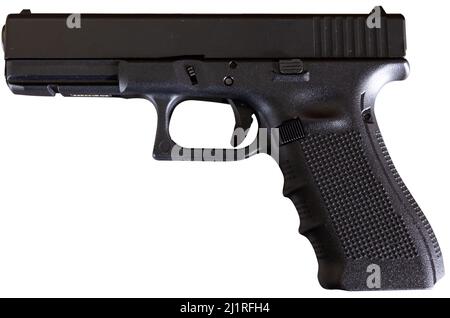 Replica of handgun on white Stock Photo
