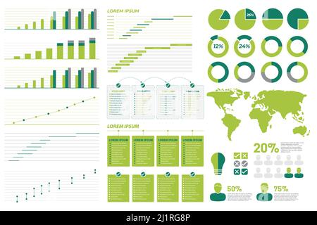 Infographic Chart Elements Collection Vector Stock Vector