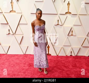 Los Angeles, United States. 27th Mar, 2022. Demi Singleton arrives for the 94th annual Academy Awards at the Dolby Theatre in the Hollywood section of Los Angeles on Sunday, March 27, 2022. Photo by Jim Ruymen/UPI Credit: UPI/Alamy Live News Stock Photo