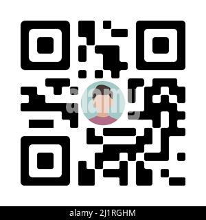 Personal Qr code sample icon isolated on white background. Vector illustration Stock Vector