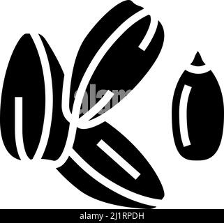 sunflower seed glyph icon vector illustration Stock Vector