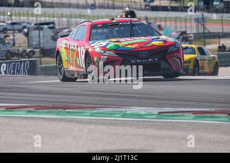 The Americas. 27th Mar, 2022. Kyle Busch (18) NASCAR Cup Series driver with Joe Gibbs Racing Toyota, in action at the EchoPark Automotive Grand Prix, Circuit of The Americas. Austin, Texas. Mario Cantu/CSM/Alamy Live News Stock Photo