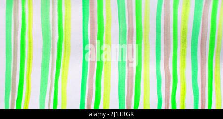 Hand-painted watercolor, striped abstract background, multi-colored vertical lines, Geometric Pattern for decoration, printing, web design, cover art. Stock Photo