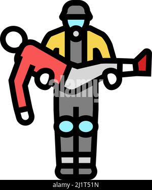 rescue operation color icon vector illustration Stock Vector Image ...