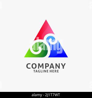 Abstract triangle logo design Stock Vector