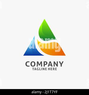 Abstract triangle logo design Stock Vector