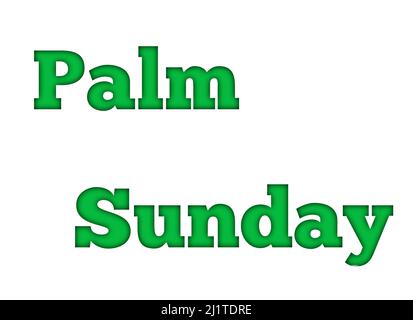Happy Palm Sunday Holiday Text White Background Stock Photo