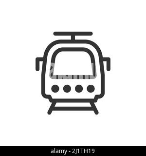 Train front view vector outline style icon Stock Vector