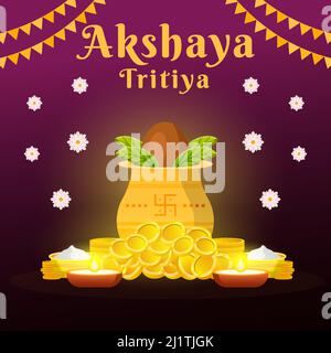 akshaya tritiya illustration design Stock Vector