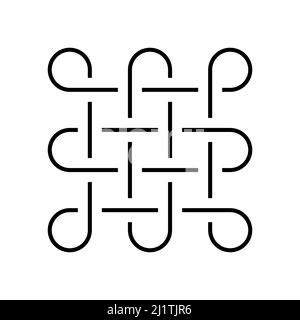 Woven knot abstrackt vector icon Stock Vector