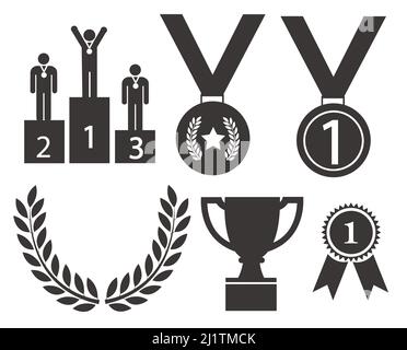Awards icons set vector Stock Vector