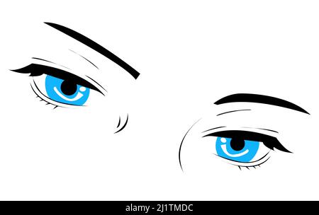 Blue eye icon vector illustration art Stock Vector
